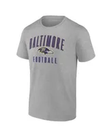 Youth Heather Gray Baltimore Ravens Football T-Shirt Size: Large