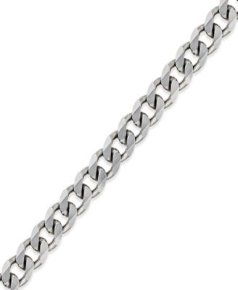Men's Curb Chain Bracelet in Sterling Silver 