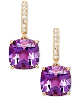 Amethyst (3-9/10 ct. t.w.) and Diamond Accent Drop Earrings in 14k Yellow Gold 