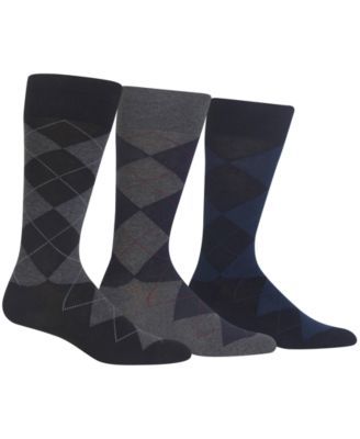 Men's Socks, Extended Size Argyle Dress Men's Socks 3-Pack 