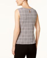 Printed Pleat-Neck Blouse