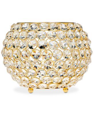 Lighting by Design Glam Gold-Tone Ball Crystal 10" Tealight Holder 