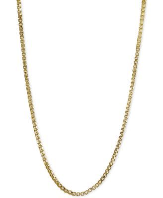 Adjustable 16"- 22" Box Link Chain Necklace 18k Gold-Plated Sterling Silver, Created for Macy's (Also Silver)