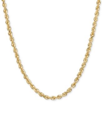 14k Gold Diamond-Cut Rope Chain Necklace (2-1/2mm)