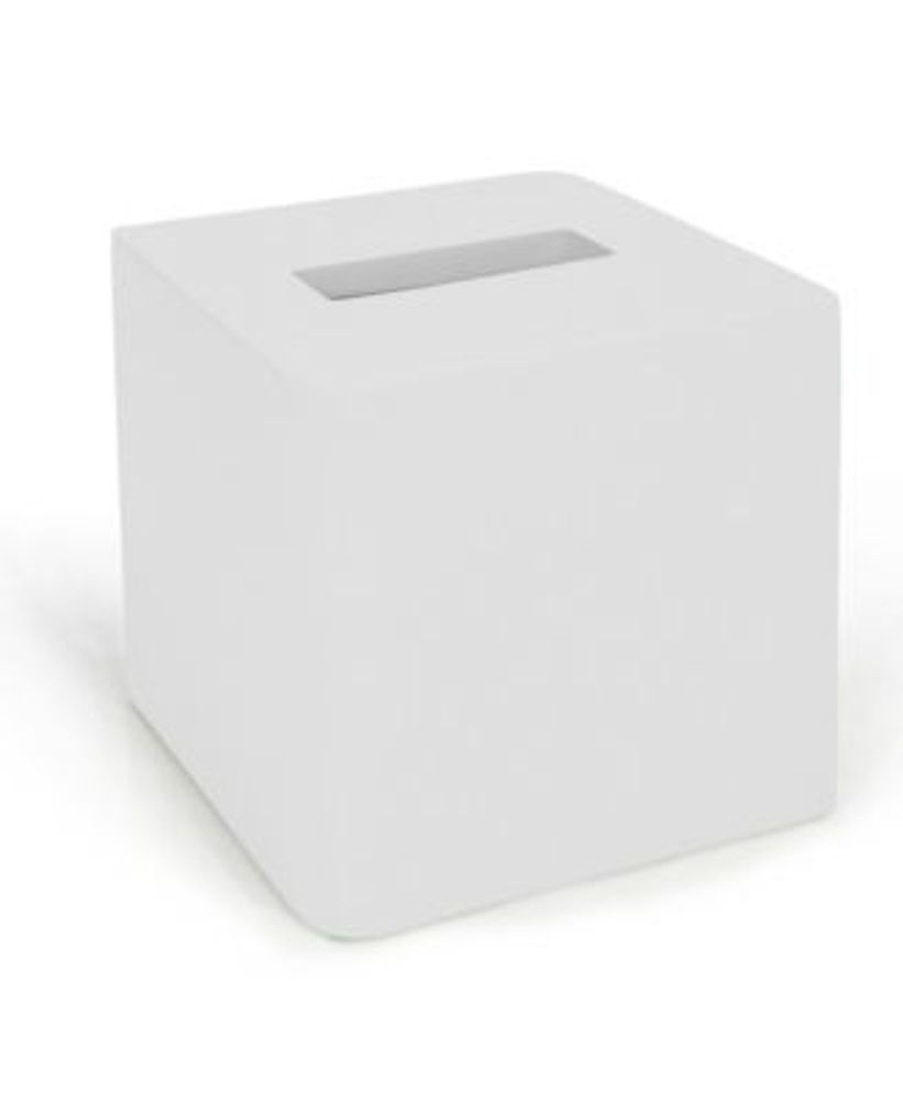 White Lacquered Tissue Box Cover