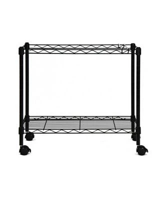 Portable 1-Tier Metal Rolling File Cart