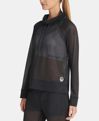 Sports Women's Honeycomb Mesh Funnel-Neck Top