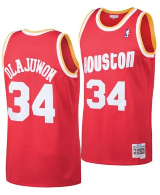 Women's Mitchell & Ness Hakeem Olajuwon Navy Houston Rockets Hardwood Classics Swingman Jersey