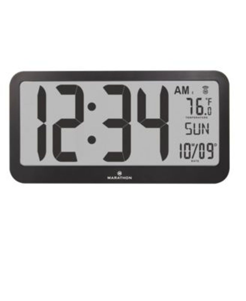 Marathon CL030062WD Slim-Jumbo Atomic Digital Wall Clock