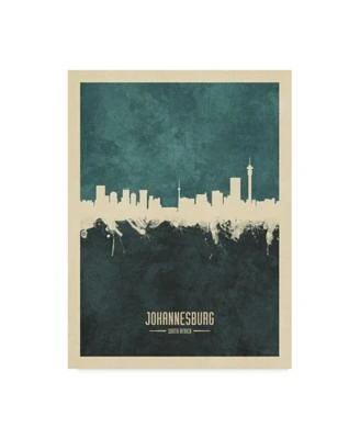 Michael Tompsett Johannesburg South Africa Skyline Teal Canvas Art