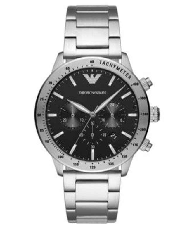 Emporio Armani Men's Chronograph Stainless Steel Bracelet Watch 43mm |  Foxvalley Mall