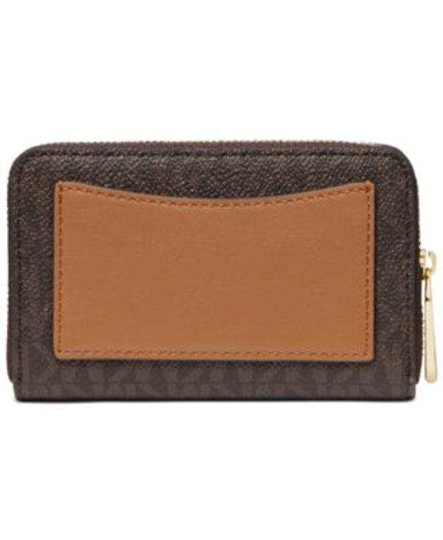 COACH Washed Denim and Leather Signature Small Wristlet - Macy's