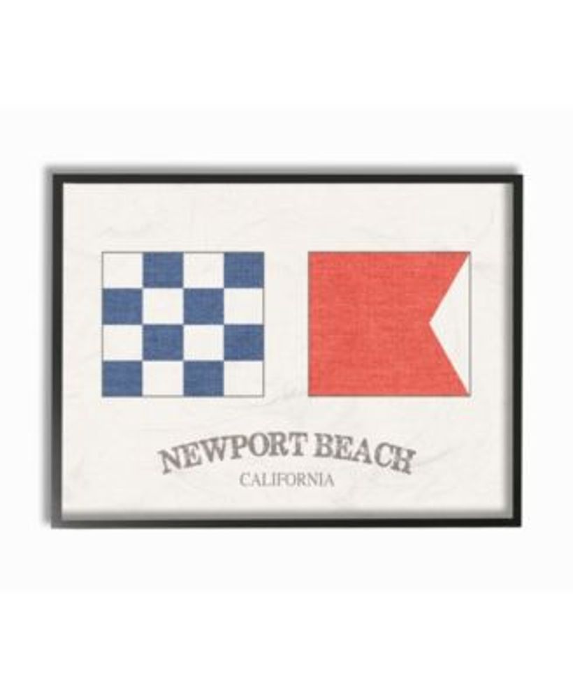 820px x 1000px - Stupell Industries Newport Beach Nautical Flags Framed Giclee Art, 16\