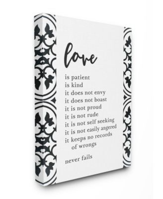 Love Is Patient Love Is Kind Canvas Wall Art, 24" x 30"