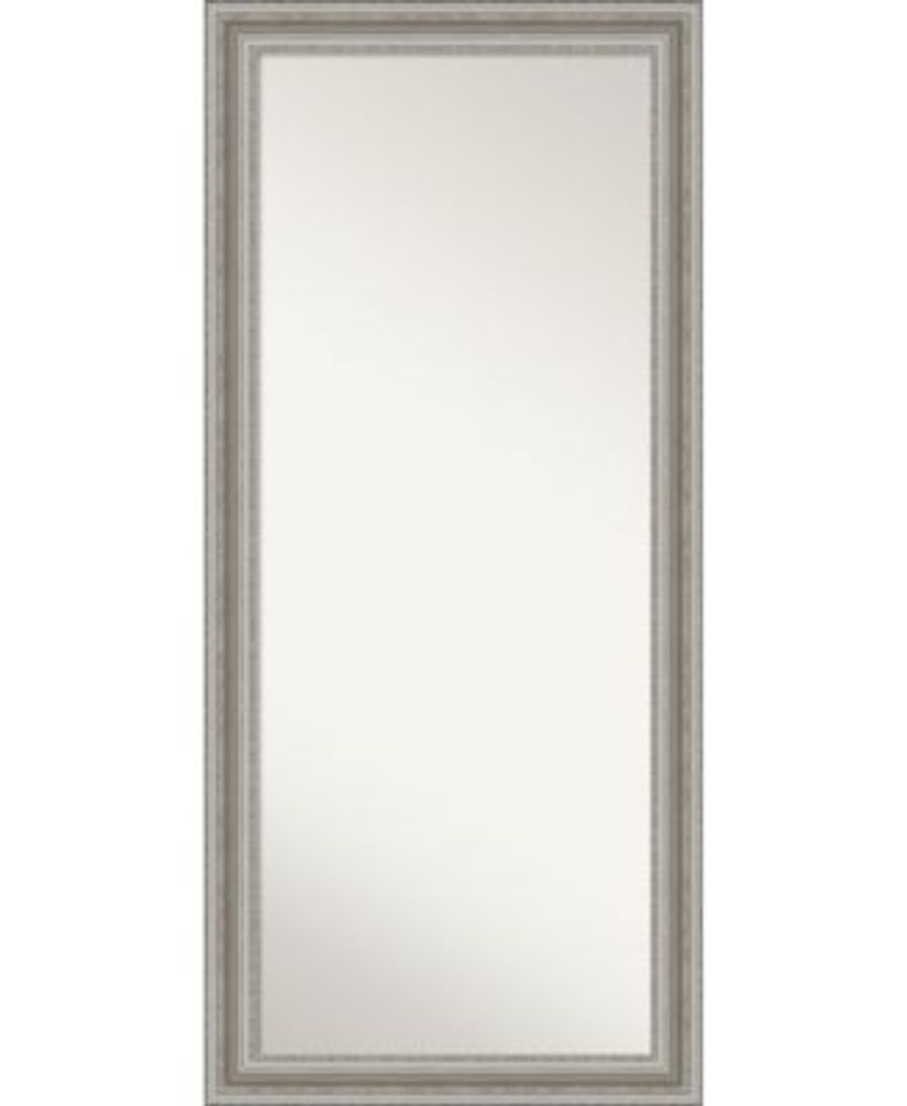 Amanti Art Parlor Silver-tone Framed Floor/Leaner Full Length Mirror, 29.5