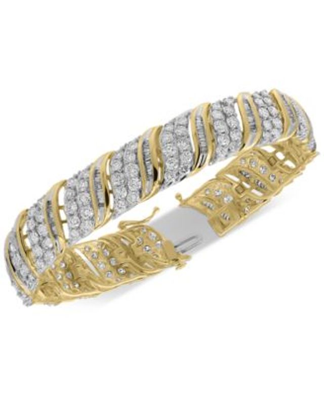 Michael Kors 14K Gold and Rose Gold Plated Tri-Tone Sterling Silver  Statement Monogram Bangle Bracelet