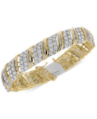 Diamond Bangle Statement Bracelet (10 ct. t.w.) in 10k Gold