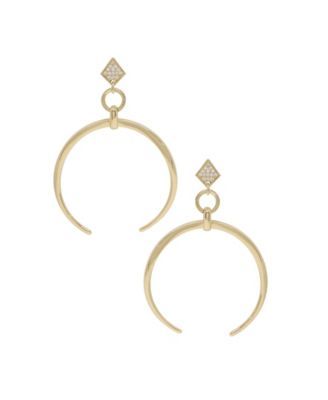 Gold Crescent Drop Earrings