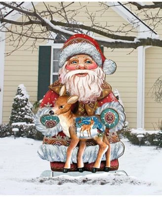 Dearest Friends Large Free Standing Wooden Santa Garden Decor