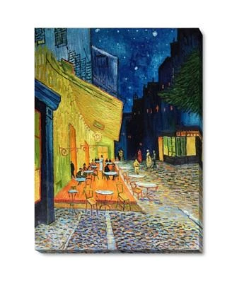 By Overstockart Cafe Terrace At Night with Gallery Wrap Frame, 34" x 46"