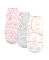 Baby Girls Bird Swaddle Wraps, Pack of 3