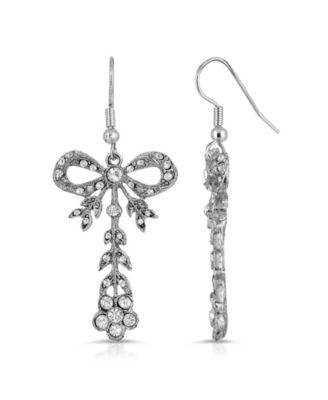 Crystal Bow Drop Earrings