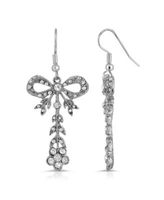 Crystal Bow Drop Earrings