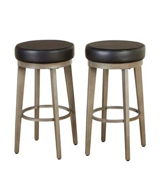 Angelo Home Linden Leather Swivel Stool Set of 2