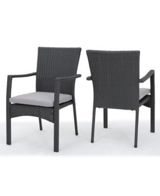Corsica Outdoor Dining Chair with Cushions, Set of 2