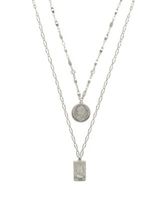 Medallions of Mine Layered Rhodium Plated Coin Women's Necklace Set