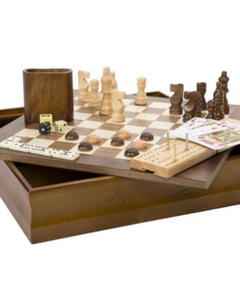 Hey! Play! 3-in-1 Deluxe Wooden Chess, Backgammon and Chess Set