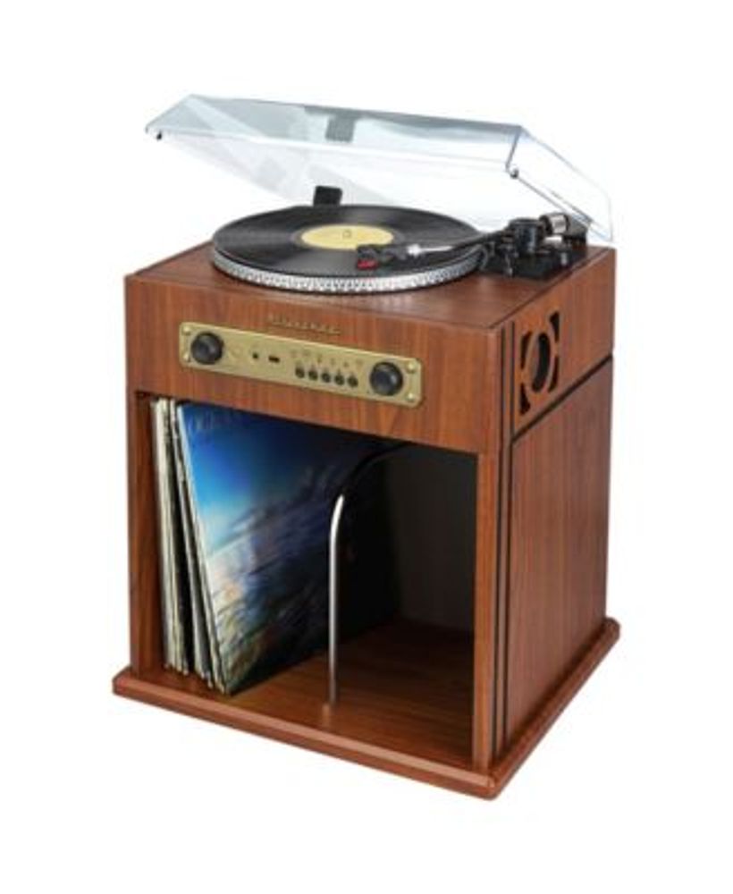 SB6059 Stereo Turntable with Bluetooth Receiver and Record Storage Compartment