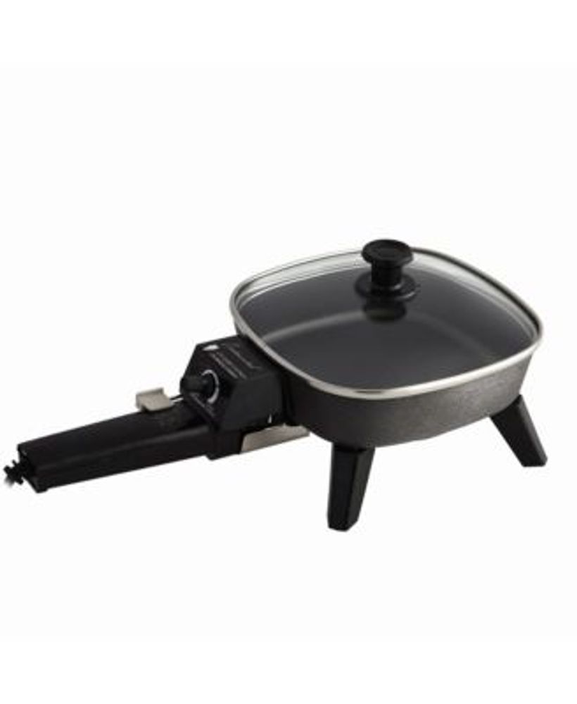 Elite Nonstick Electric Skillet with Glass Lid, 6 qt