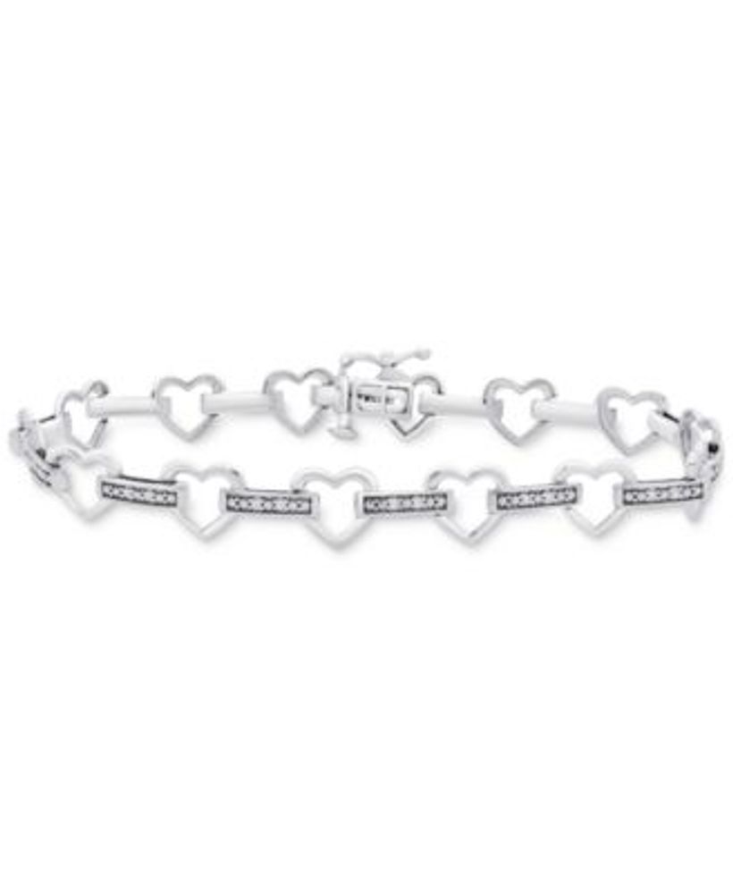 925 Sterling Silver Diamond Heart Bracelet  KOSH Jaipur Rajasthan