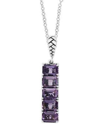 EFFY® Amethyst Vertical Bar 18" Pendant Necklace (5-3/4 ct. t.w.) in Sterling Silver