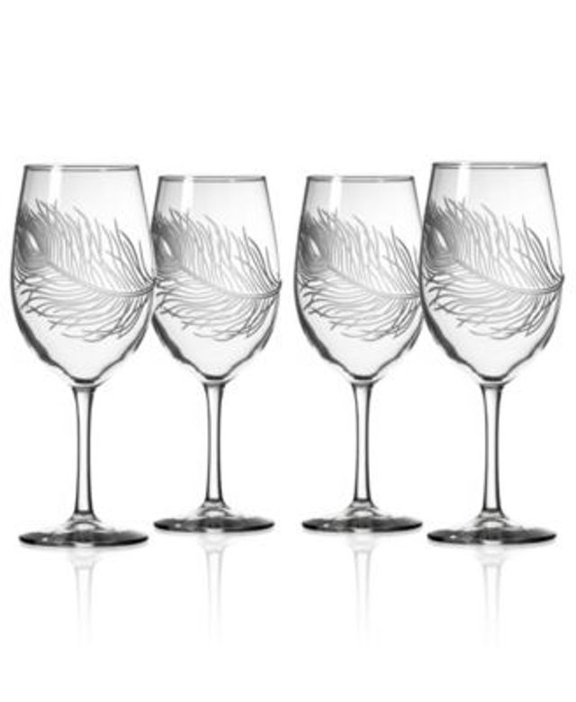 Rolf Glass Peacock 18oz All Purpose Wine Glass Set of 4