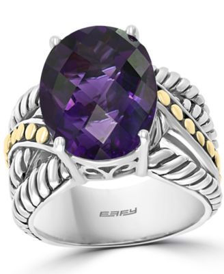 EFFY® Amethyst Statement Ring (9 ct. t.w.) Sterling Silver & 18k Gold-Plate (Also Citrine)