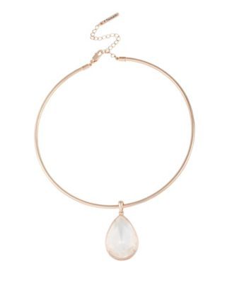 Women's Crystal and Rose Gold-Tone Collar with Pendant