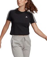 Women's Cotton Cropped 3 Stripe T-Shirt