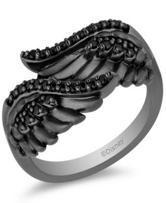 Black Diamond Maleficent Wing Ring (1/4 ct. t.w.) in Sterling Silver & Black Rhodium-Plate
