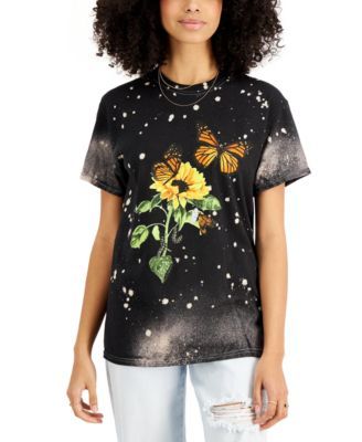 Juniors' Cotton Butterfly-Print T-Shirt