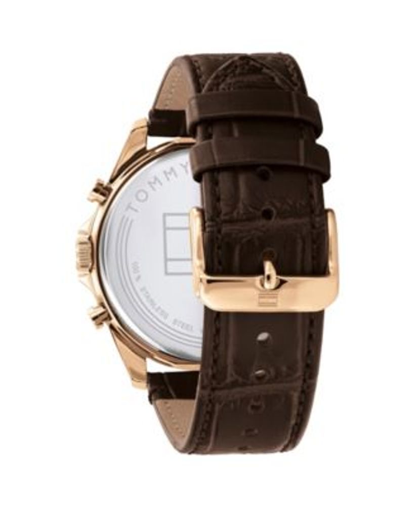 Men's Brown Leather Strap Watch