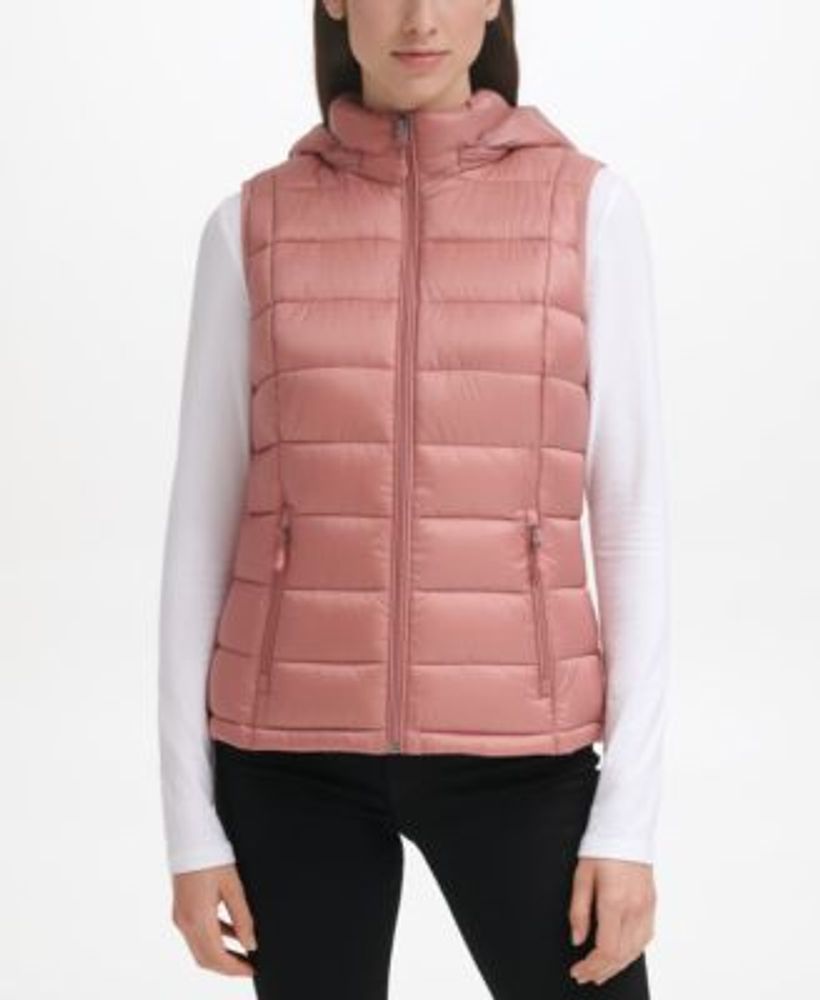Women's Packable Hooded Down Puffer Vest, Created for Macy's