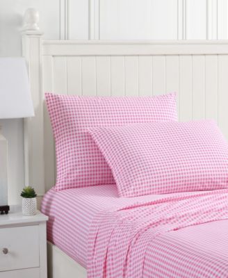 Gingham Plaid Cotton Percale Sheet Set,