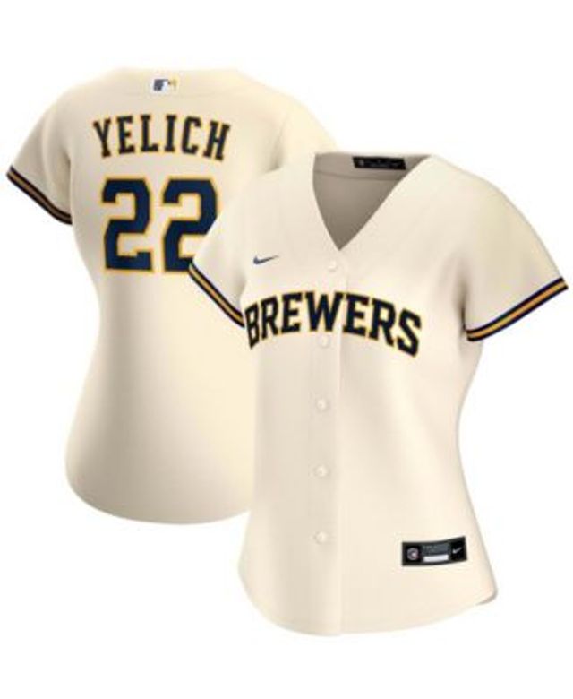 Christian Yelich Milwaukee Brewers Autographed Blue Alternate Nike Replica  Jersey