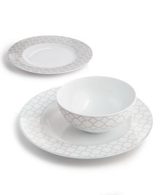 Geometric 12-Pc. Dinnerware Set, Service for 4, Created for Macy’s