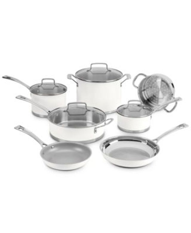 Levels 11-Pc. Stainless Steel Stackable Ceramic Nonstick Cookware Set,  Created for Macy's