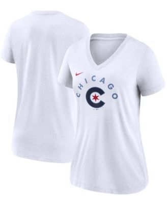 Nike Women's White Los Angeles Dodgers City Connect Velocity Practice  Performance V-Neck T-shirt