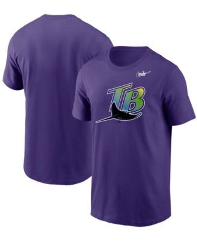 Men's Tampa Bay Rays Nike Purple Cooperstown Collection Logo T-Shirt