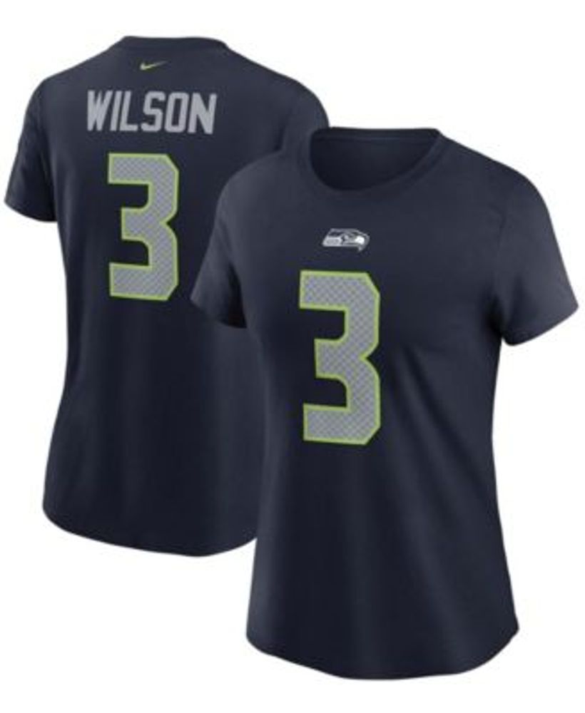 Nike Women's Russell Wilson College Navy Seattle Seahawks Name Number T- shirt